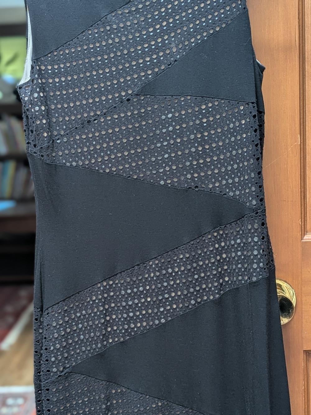 Calvin Klein Black One-Shoulder Lace Panel Dress